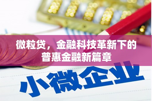 贡嘎微粒贷，金融科技革新下的普惠金融新篇章